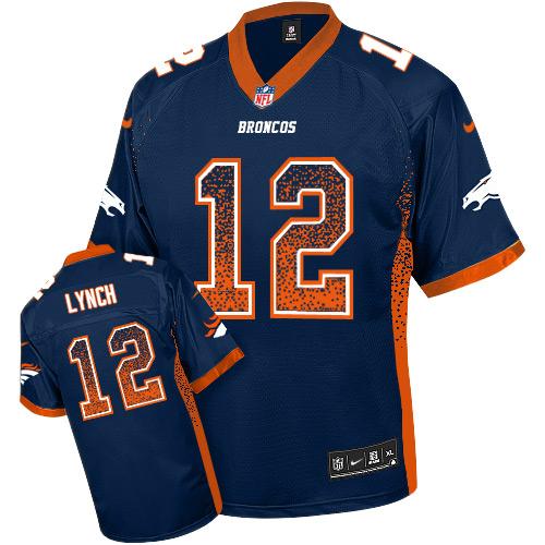 Nike Broncos #12 Paxton Lynch Blue Alternate Youth Stitched NFL Elite Drift Fashion Jersey - Click Image to Close